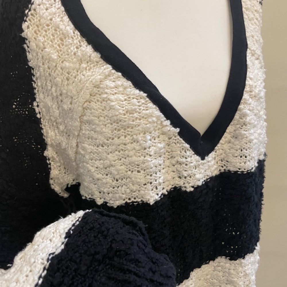 Free People Boucle White & Black Sweater - Picture 3 of 7